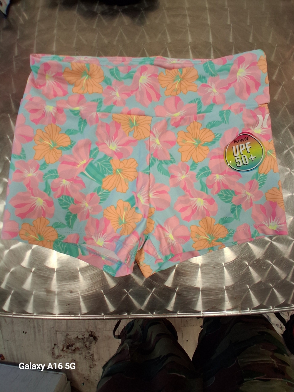 Hurley Girls Floral Bike Shorts - Pink, Orange & Aqua